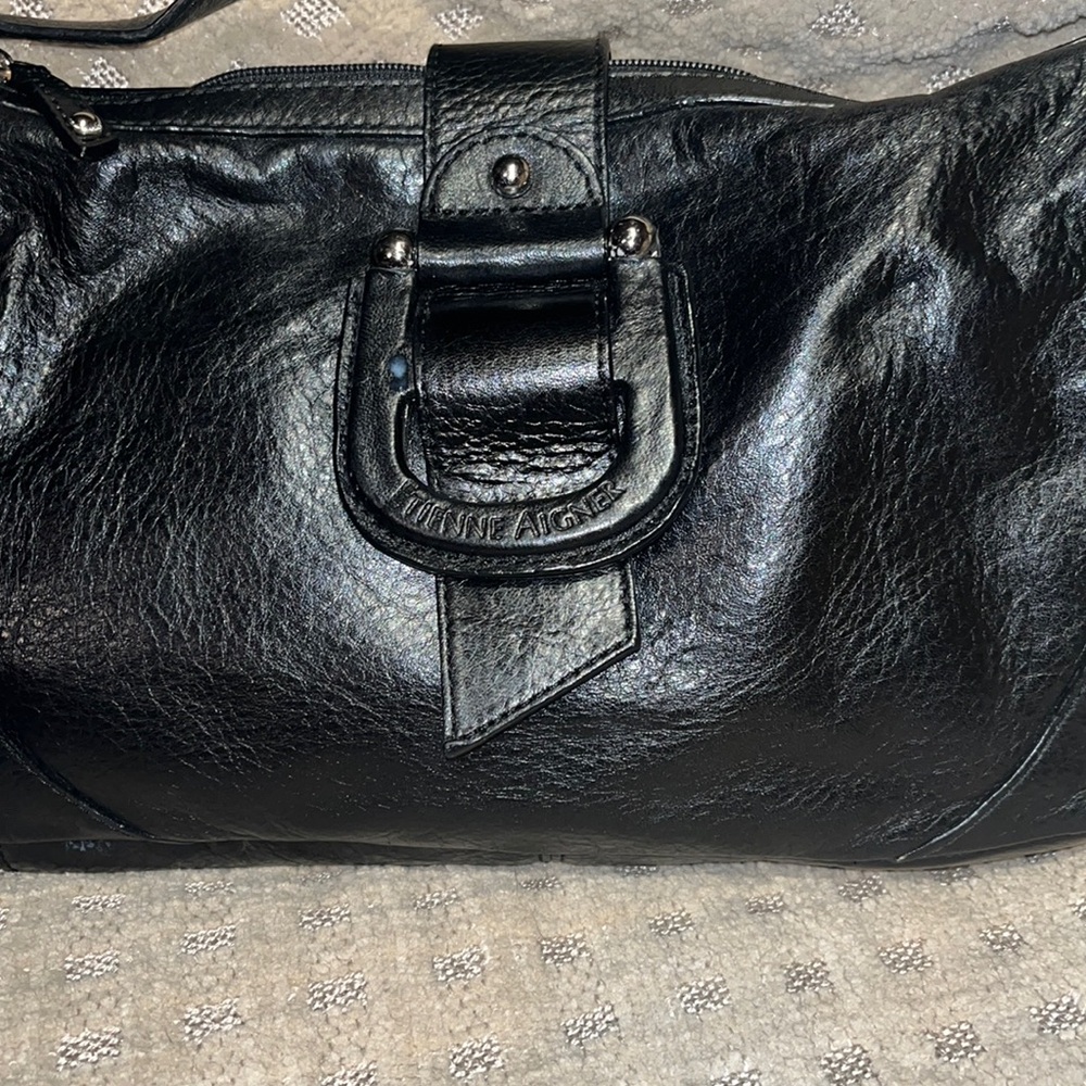 Etienne Agner black leather handbag, vintage great condition